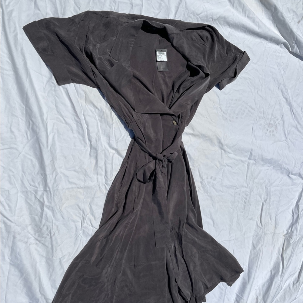 Club Monaco trench dress in gray, belted, size 8.  Brand new, never worn.